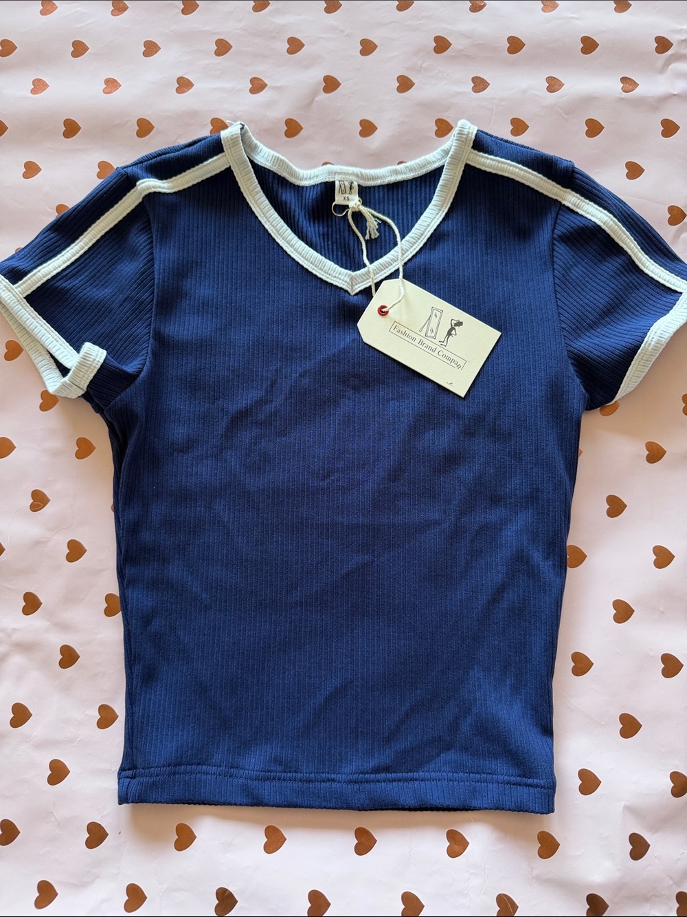 Fashion Brand Company Sporty Tencel Rib Baby Tee Navy